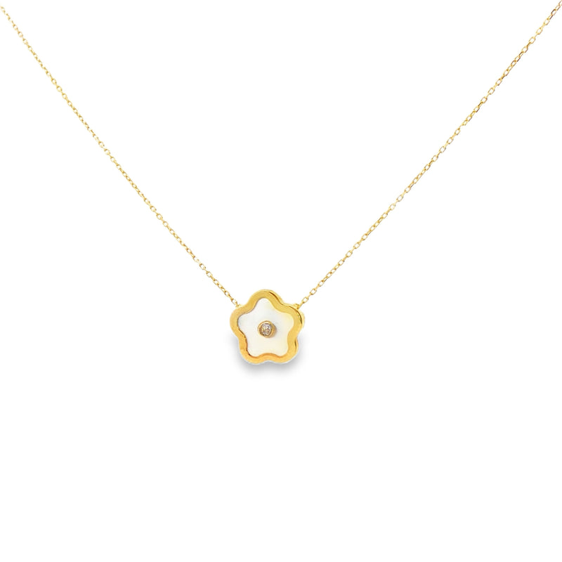 Fine Necklace with Flower 9k Gold