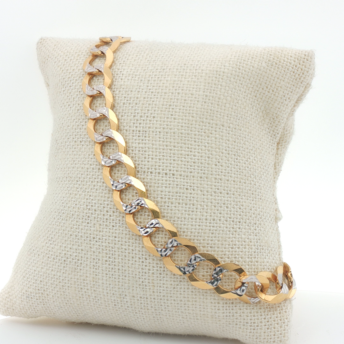 Cuban 2 Tones Gold Bracelet