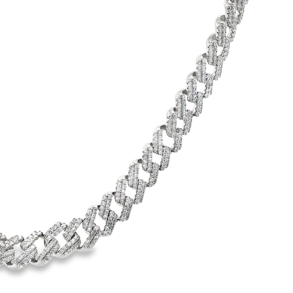 Cuban with Stones Necklaces Silver 925