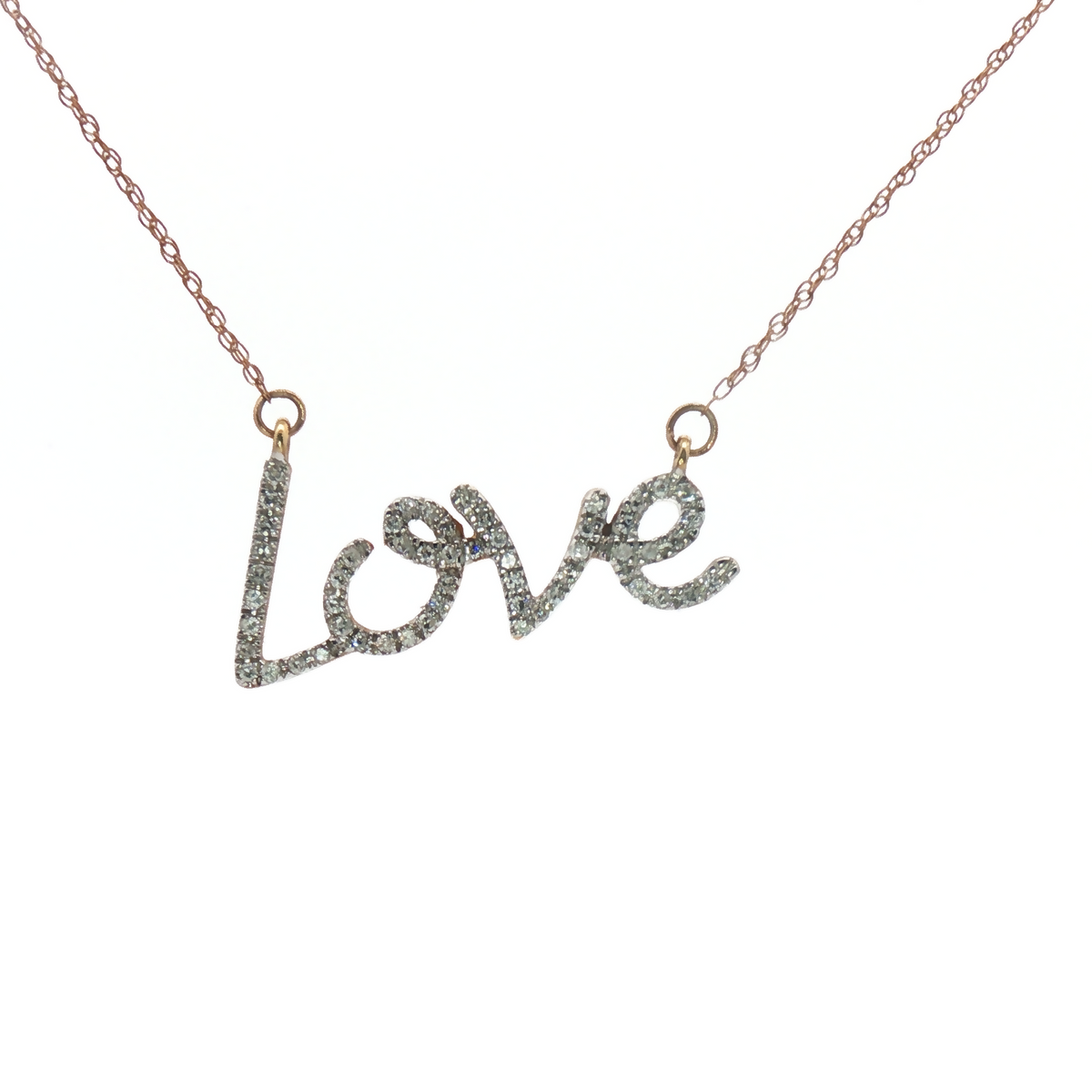 Fine Necklace With Love Diamond Pendant