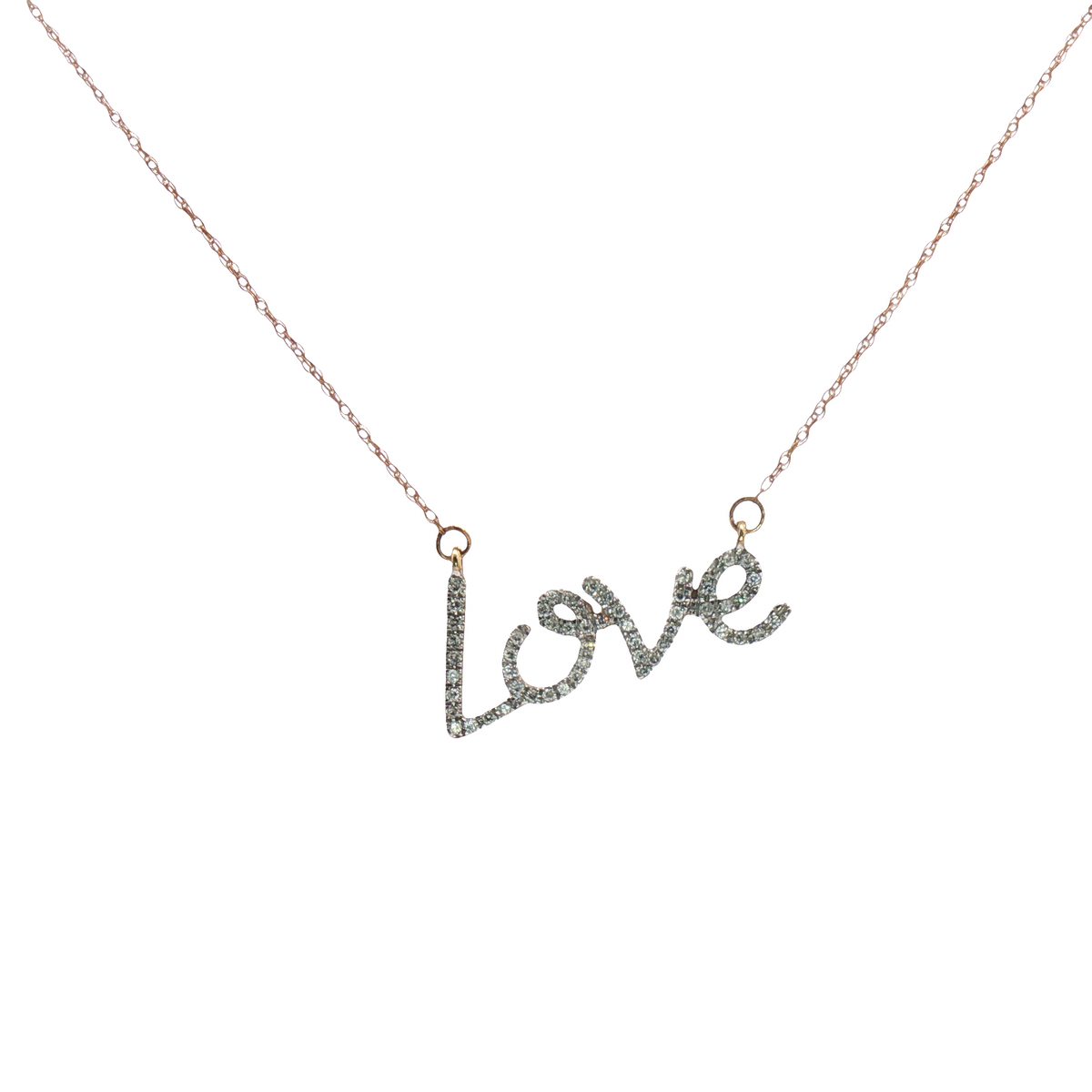 Fine Necklace With Love Diamond Pendant