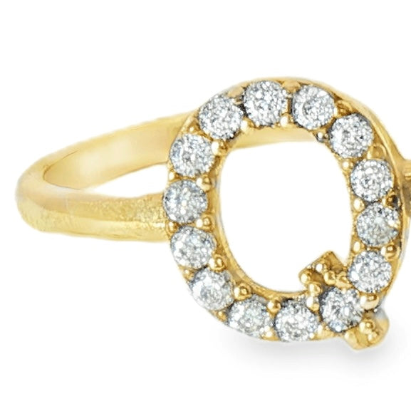 Gold Ring with Inicial 1