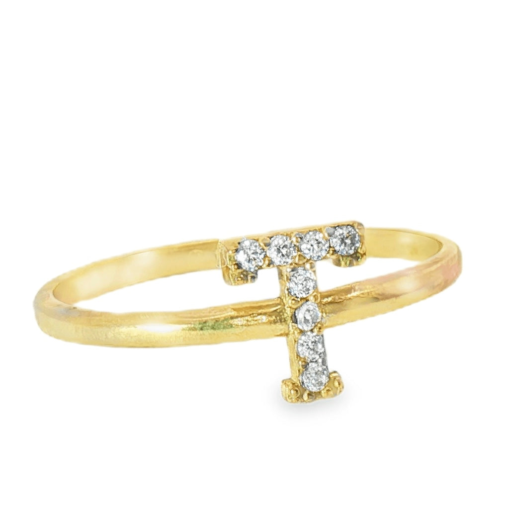 Gold Ring with Inicial 1