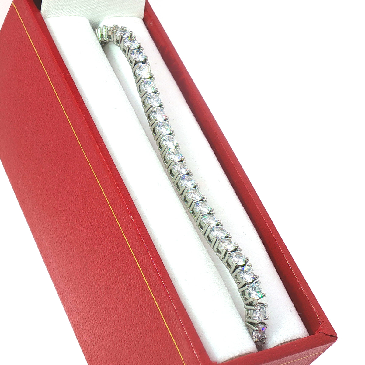 Fancy Brass Tennis Bracelet