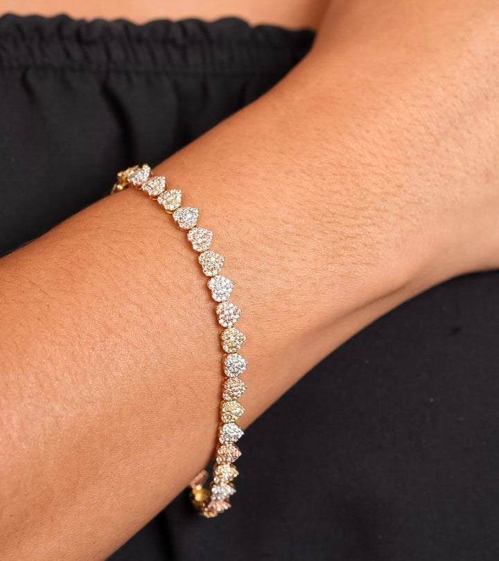 Tree Tones Heart Bracelet 14k Gold