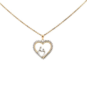Heart Mom and Child Charm 10k Gold