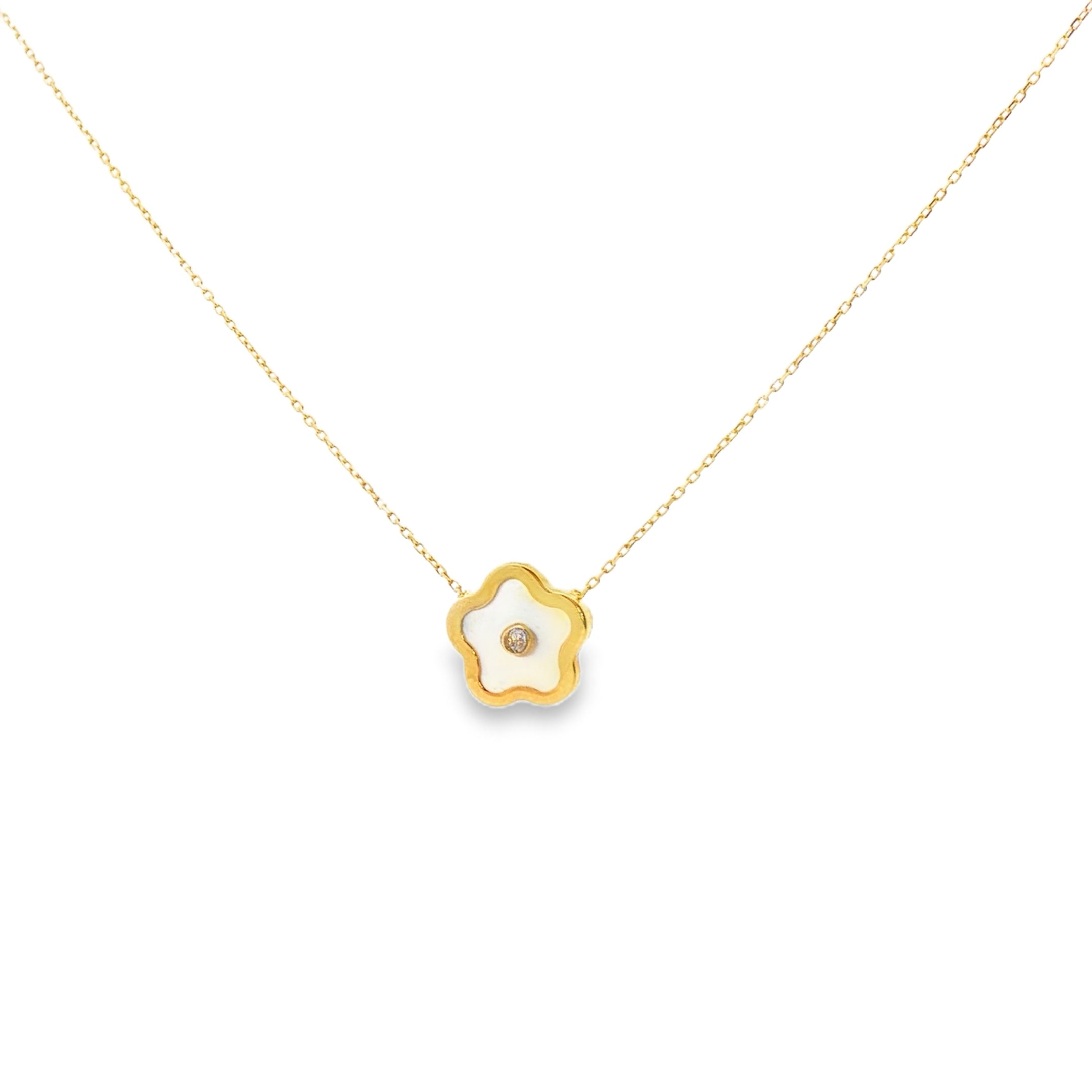Fine Necklace with Flower 9k Gold