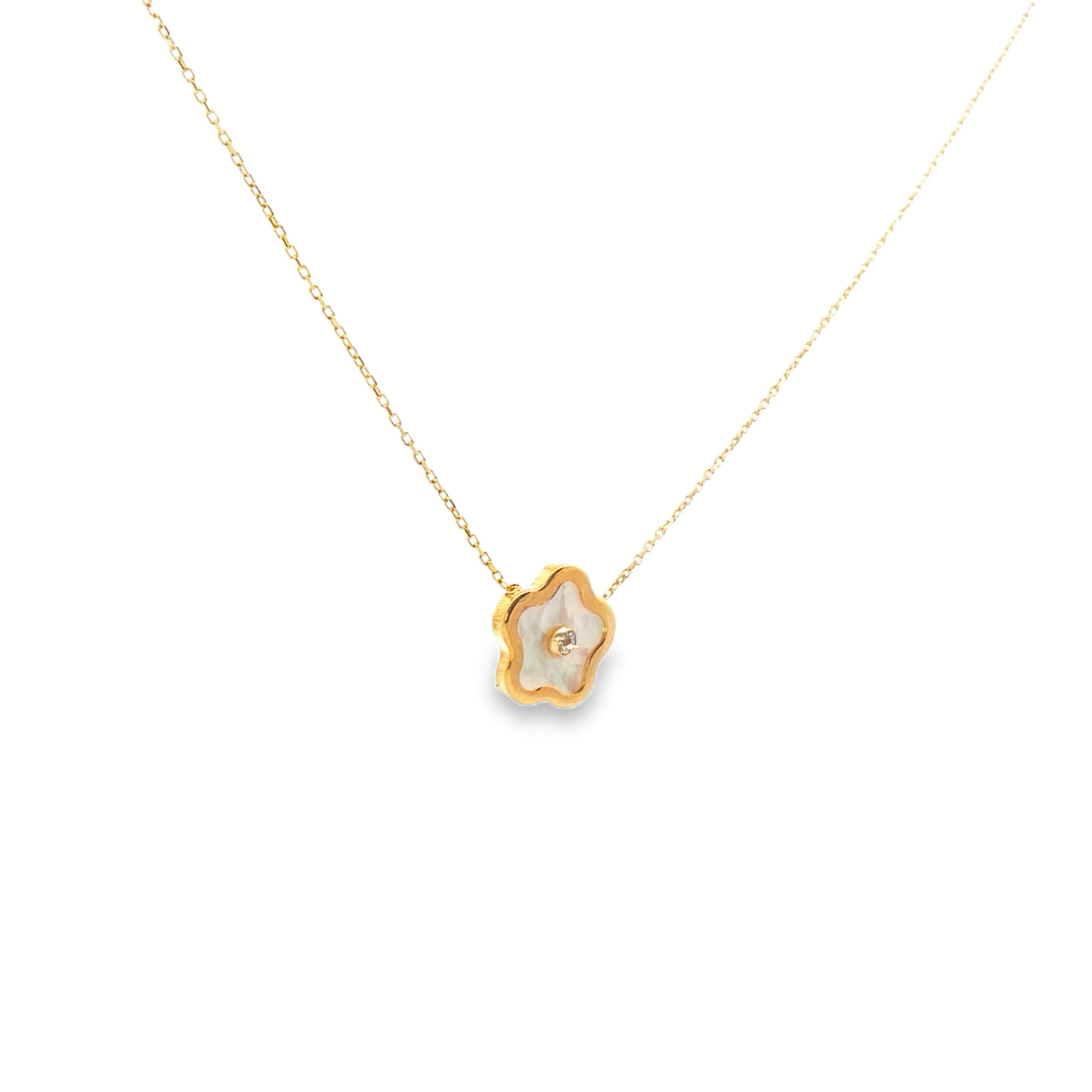 Fine Necklace with Flower 9k Gold