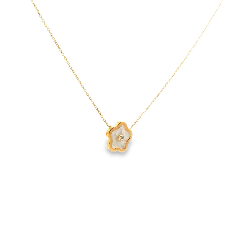 Fine Necklace with Flower 9k Gold