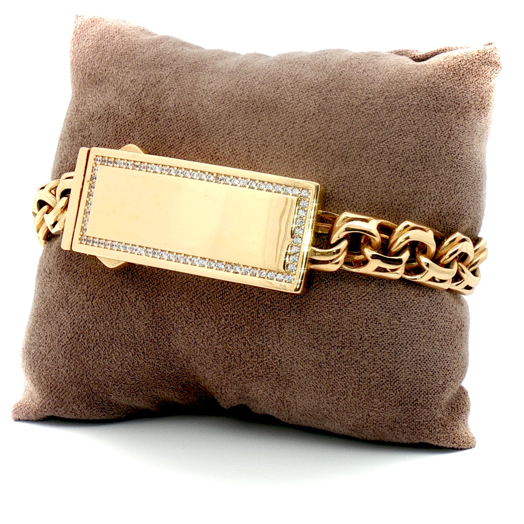 Men's Bracelet Fancy with Stones 14k Gold