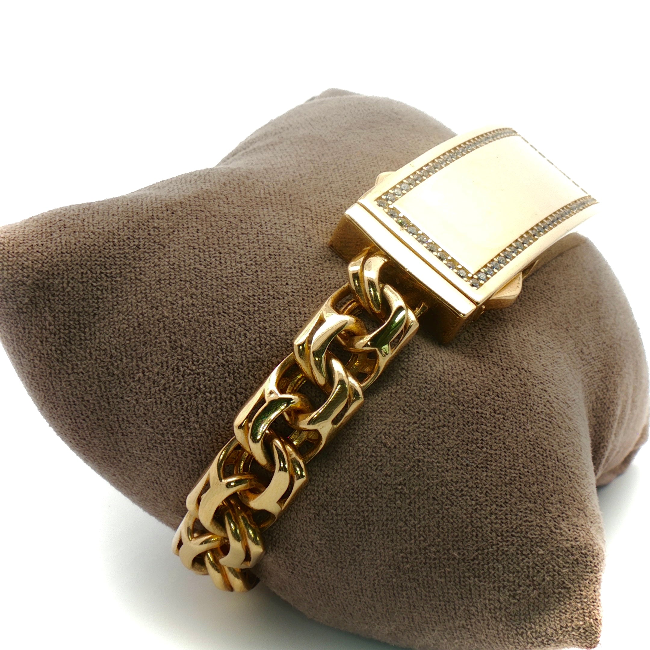 Men's Bracelet Fancy with Stones 14k Gold