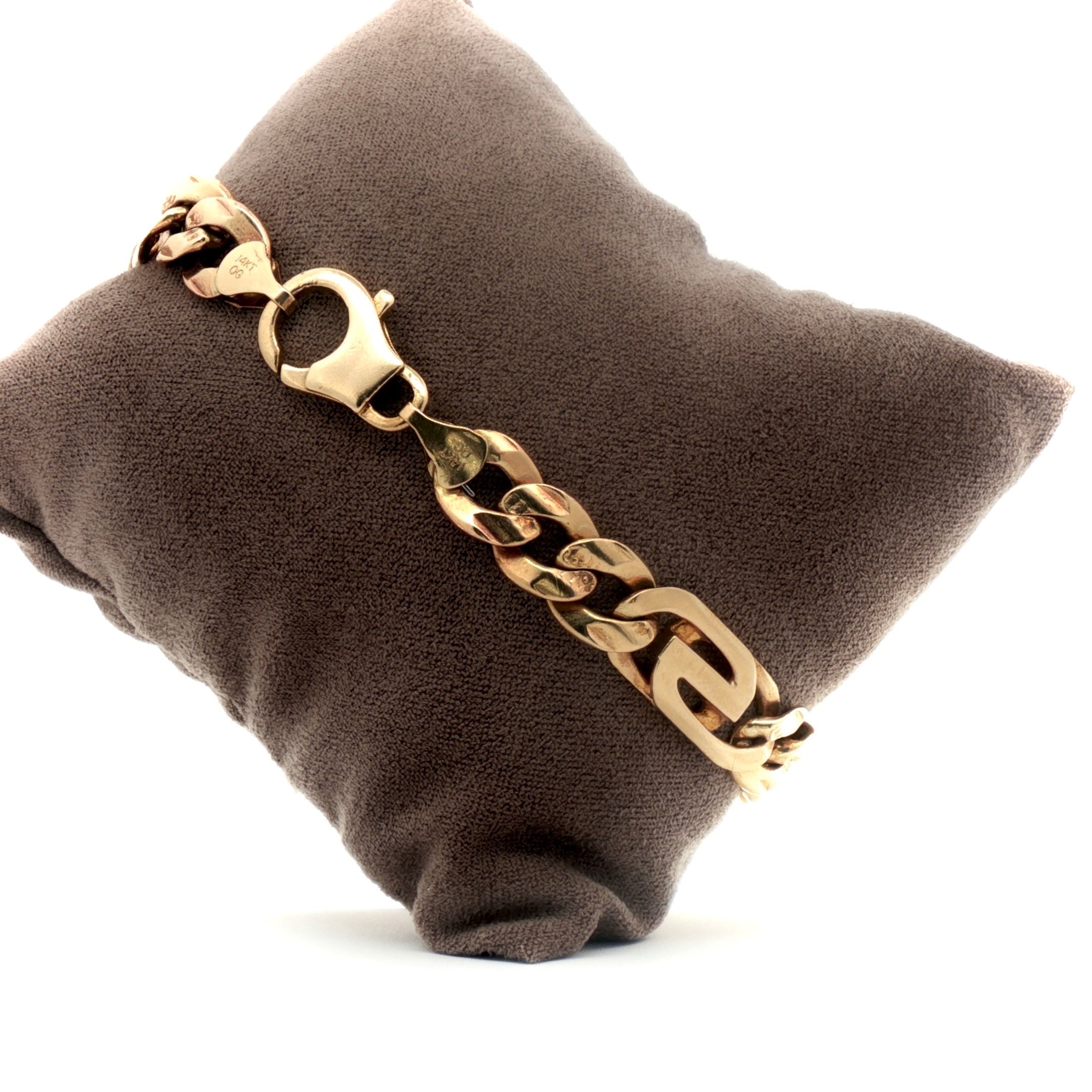 Cuban and Fancy Link Solid Bracelet 14k Gold