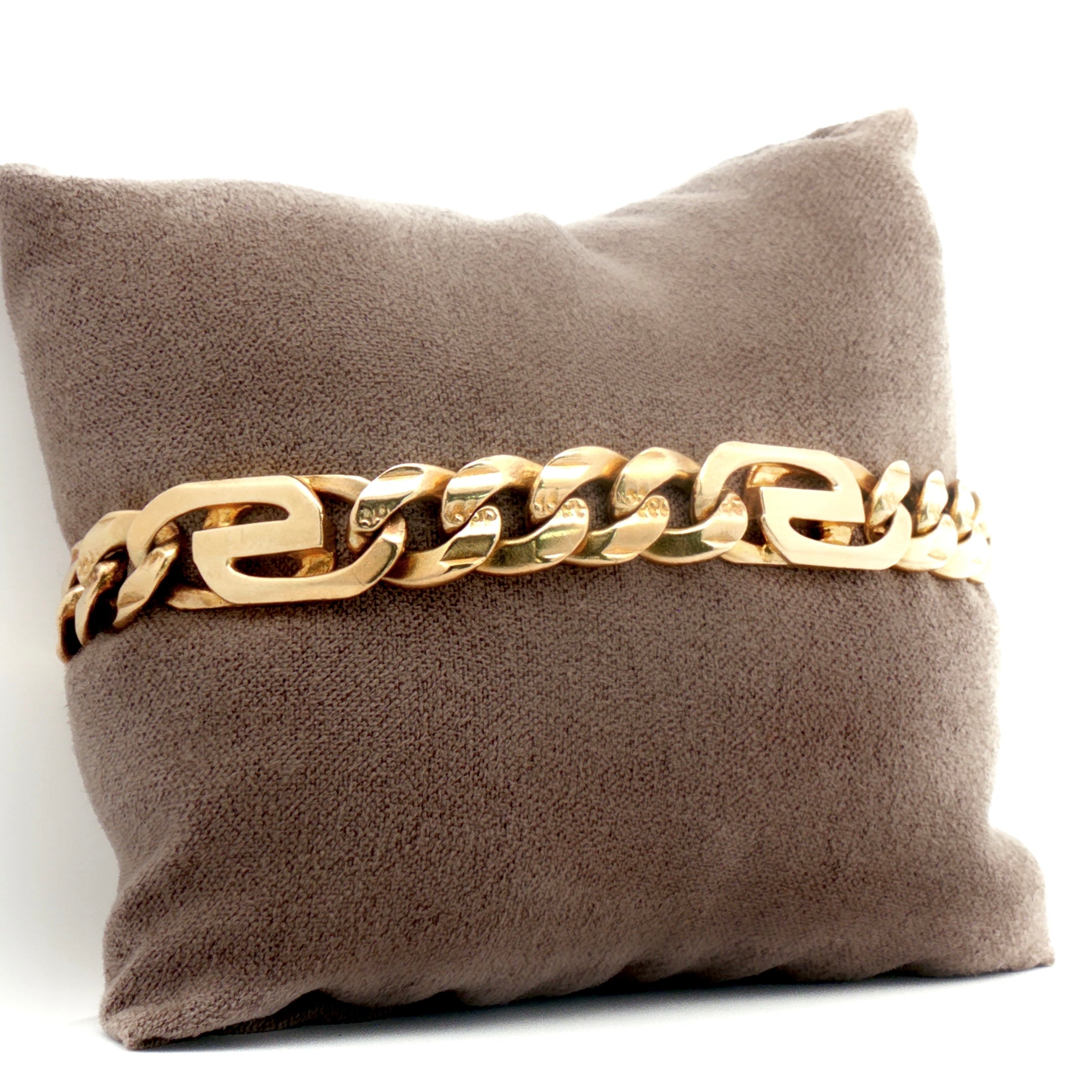 Cuban and Fancy Link Solid Bracelet 14k Gold