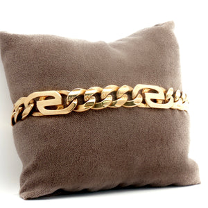 Cuban and Fancy Link Solid Bracelet 14k Gold