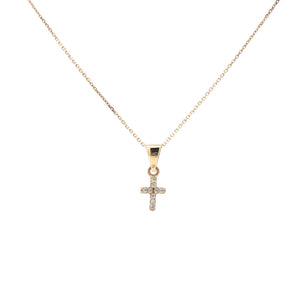 Fine necklace with Cross Charm 14k Gold