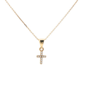 Fine necklace with Cross Charm 14k Gold