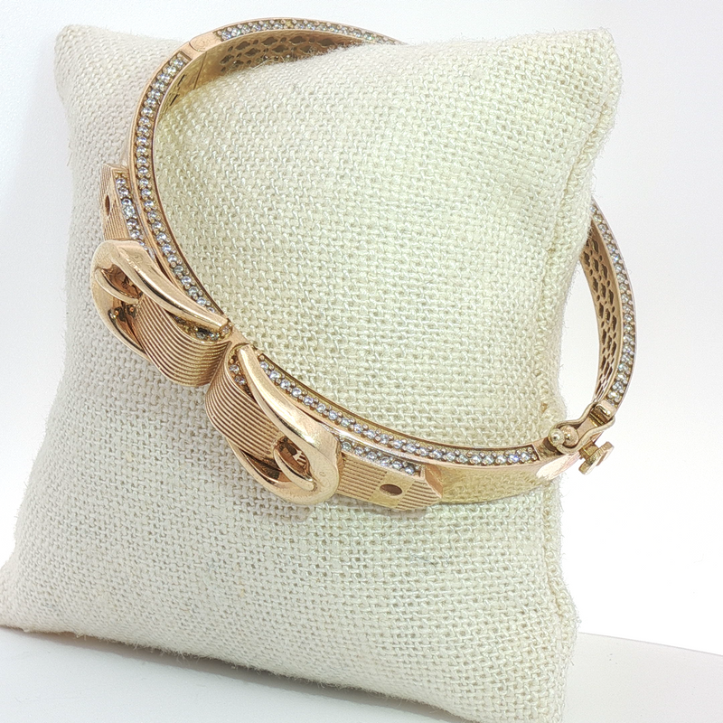 Fancy Bangle Bracelet With Stones