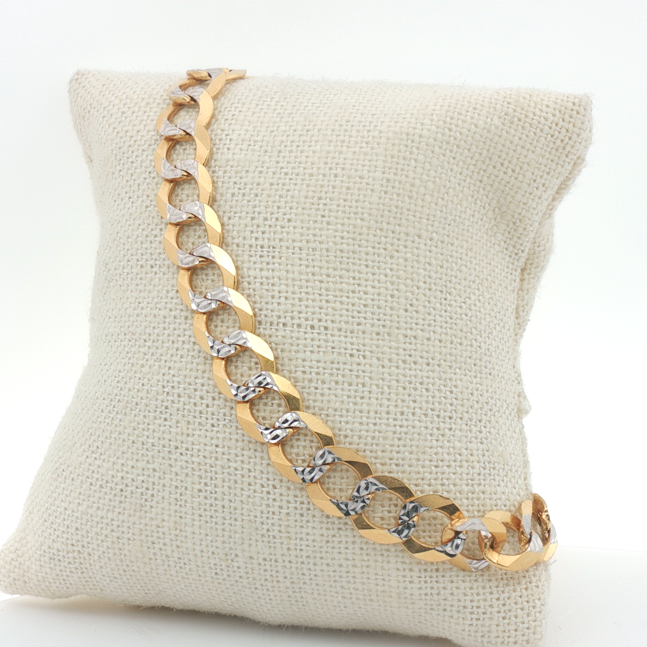 Cuban 2 Tones Gold Bracelet