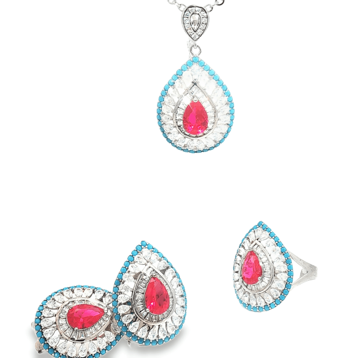 Set Silver 925 Fuchsia