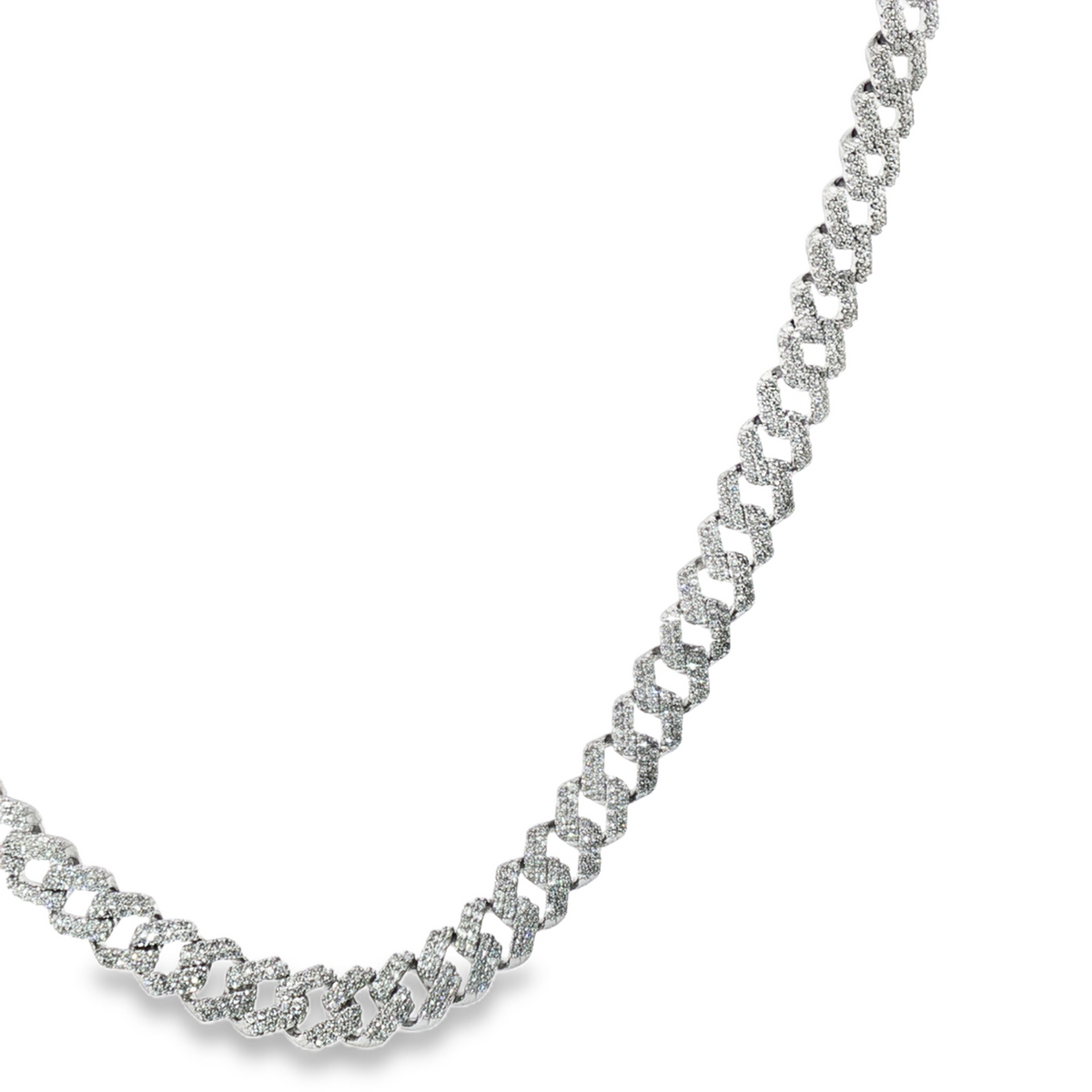 Cuban with Stones Necklaces Silver 925