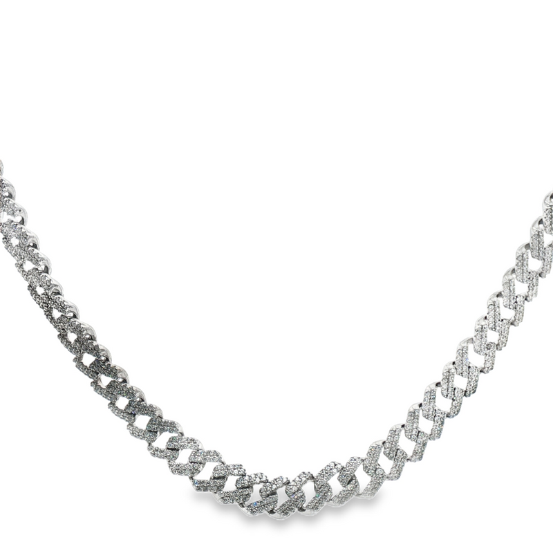 Cuban with Stones Necklaces Silver 925