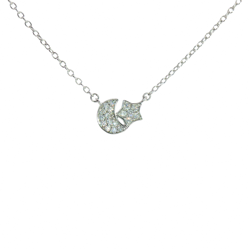 Moon & Star Necklaces Silver 925