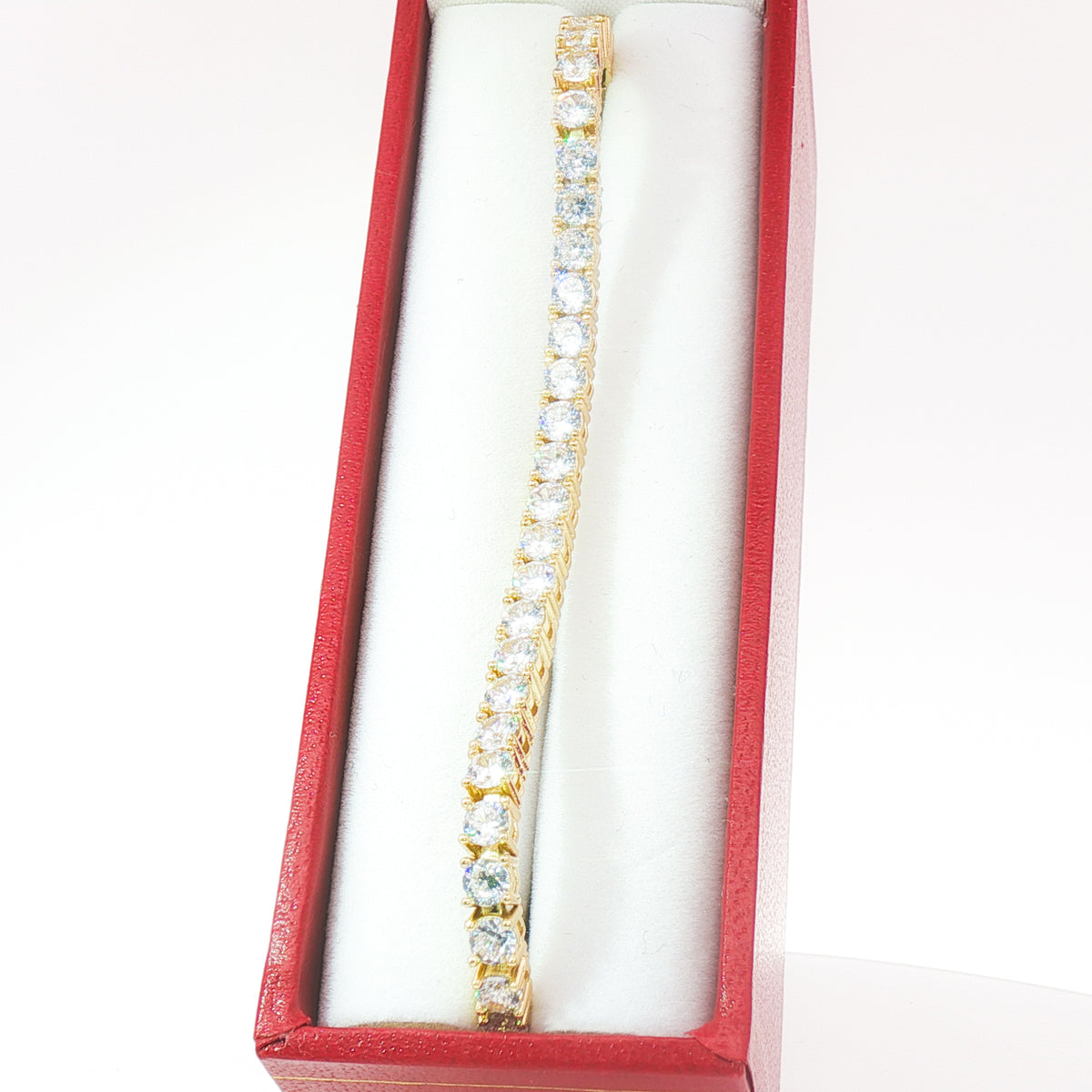 Fancy Brass Tennis Bracelet