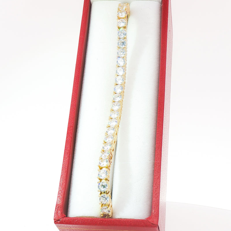 Fancy Brass Tennis Bracelet
