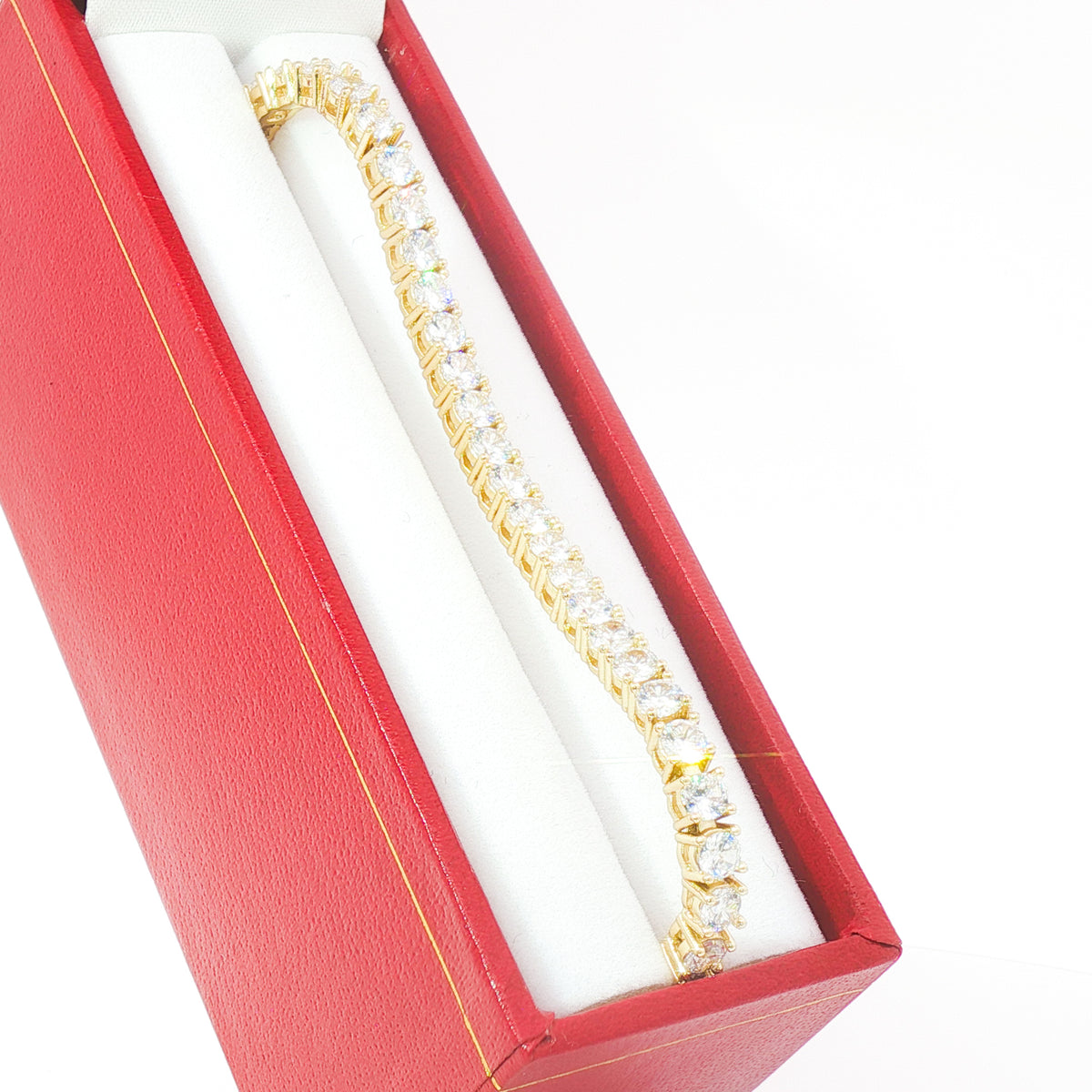 Fancy Brass Tennis Bracelet
