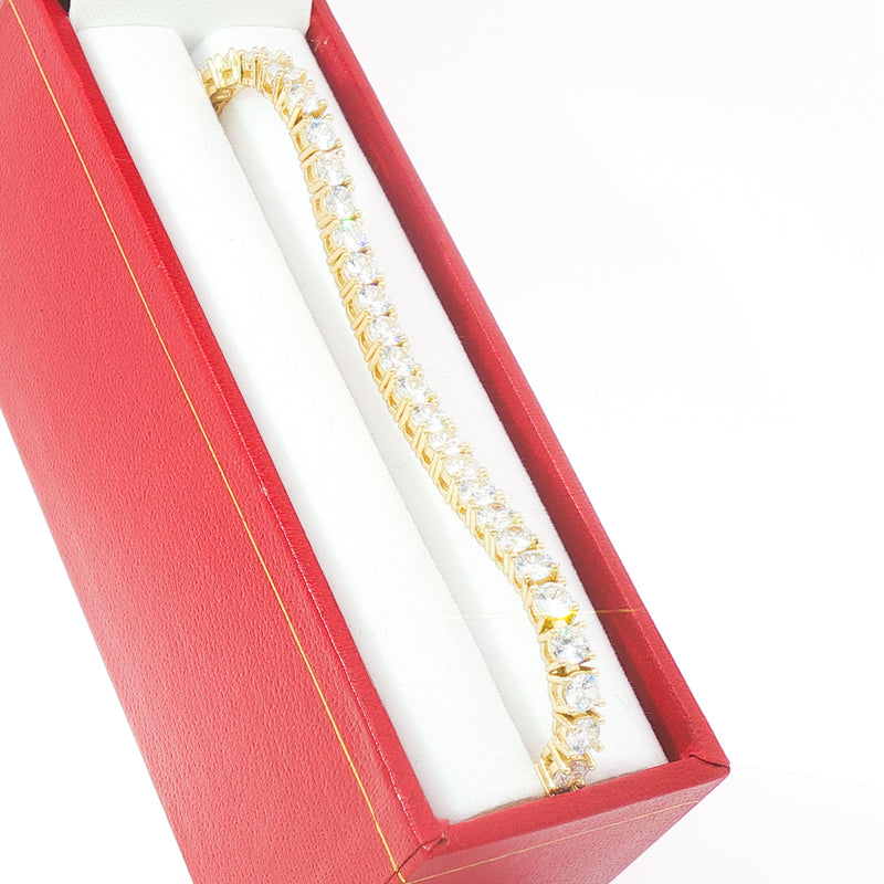 Fancy Brass Tennis Bracelet